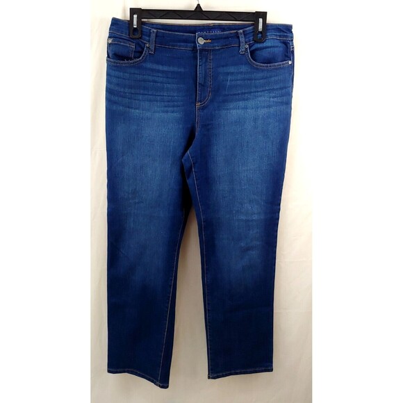 Bandolino Womens Jeans 16 Average Missy Senora Dark Wash Straight Leg Stretch - Picture 1 of 6